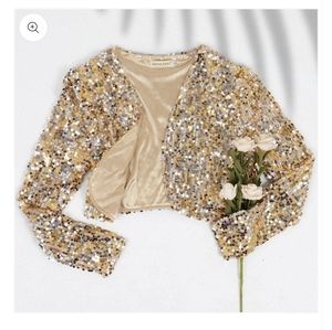 Gold Sequin bedazzled bolero